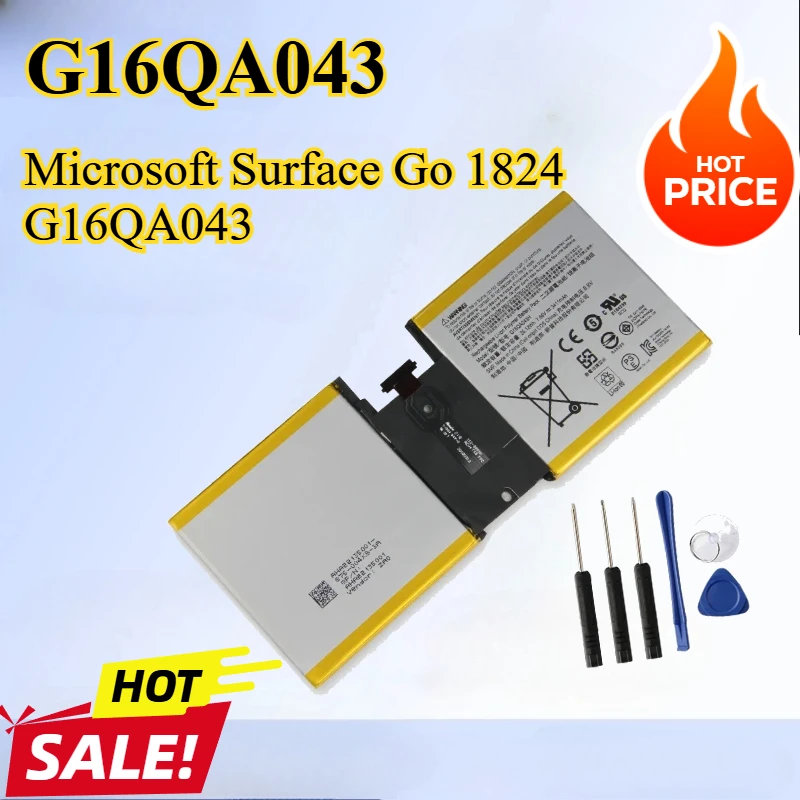 

Подходит для замены аккумулятора планшета 3411 мАч Microsoft Surface Go 1824 G16QA043