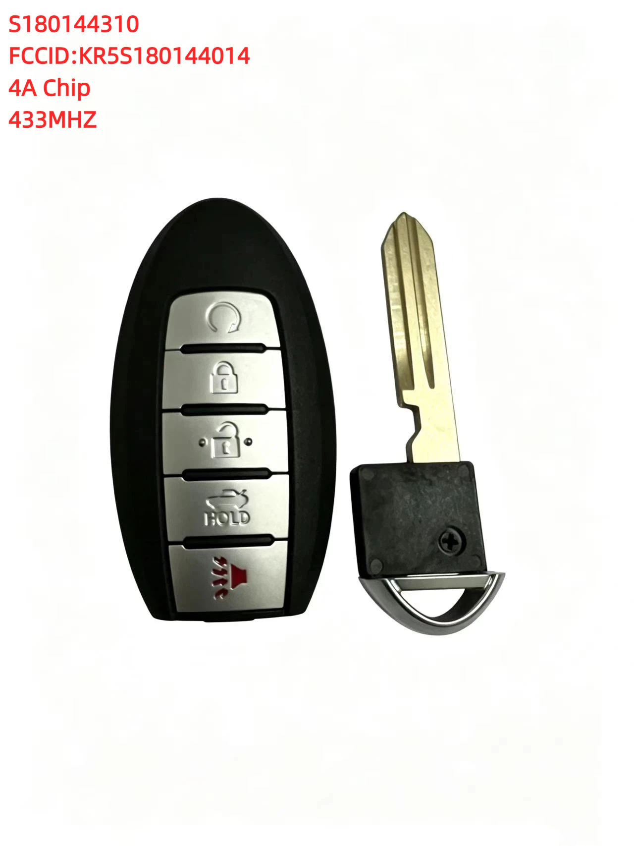 

S180144310 Smart Remote Car Key 433MHz 4A Chip For NISSAN Altima Maxima Infiniti QX60 2015 2016 2017 2018 2019 KR5S180144014
