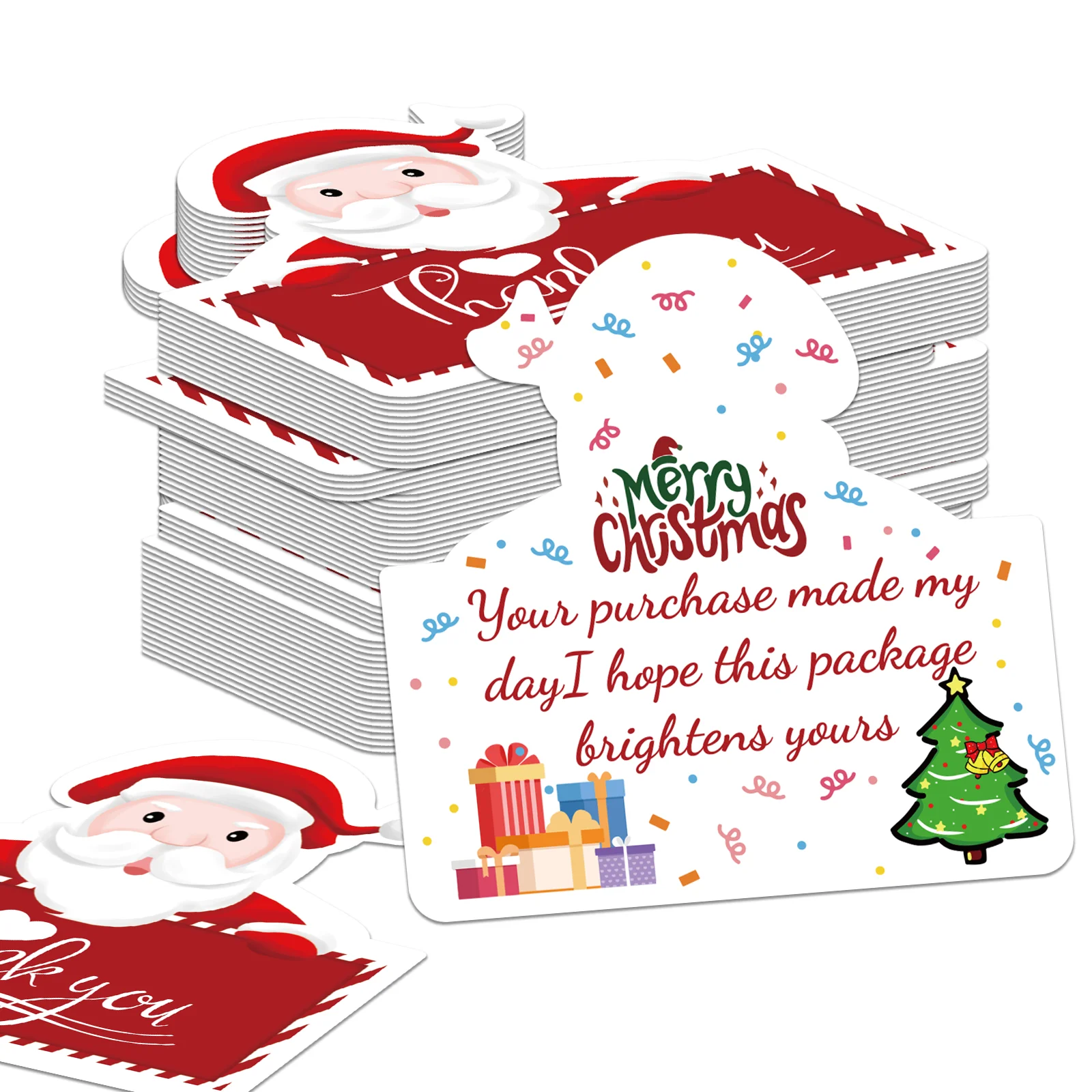 50 Pcs Thank You Cards Small Business - Christmas Thank You Cards Bulk Essential Packaging Supplies & Must-Haves.