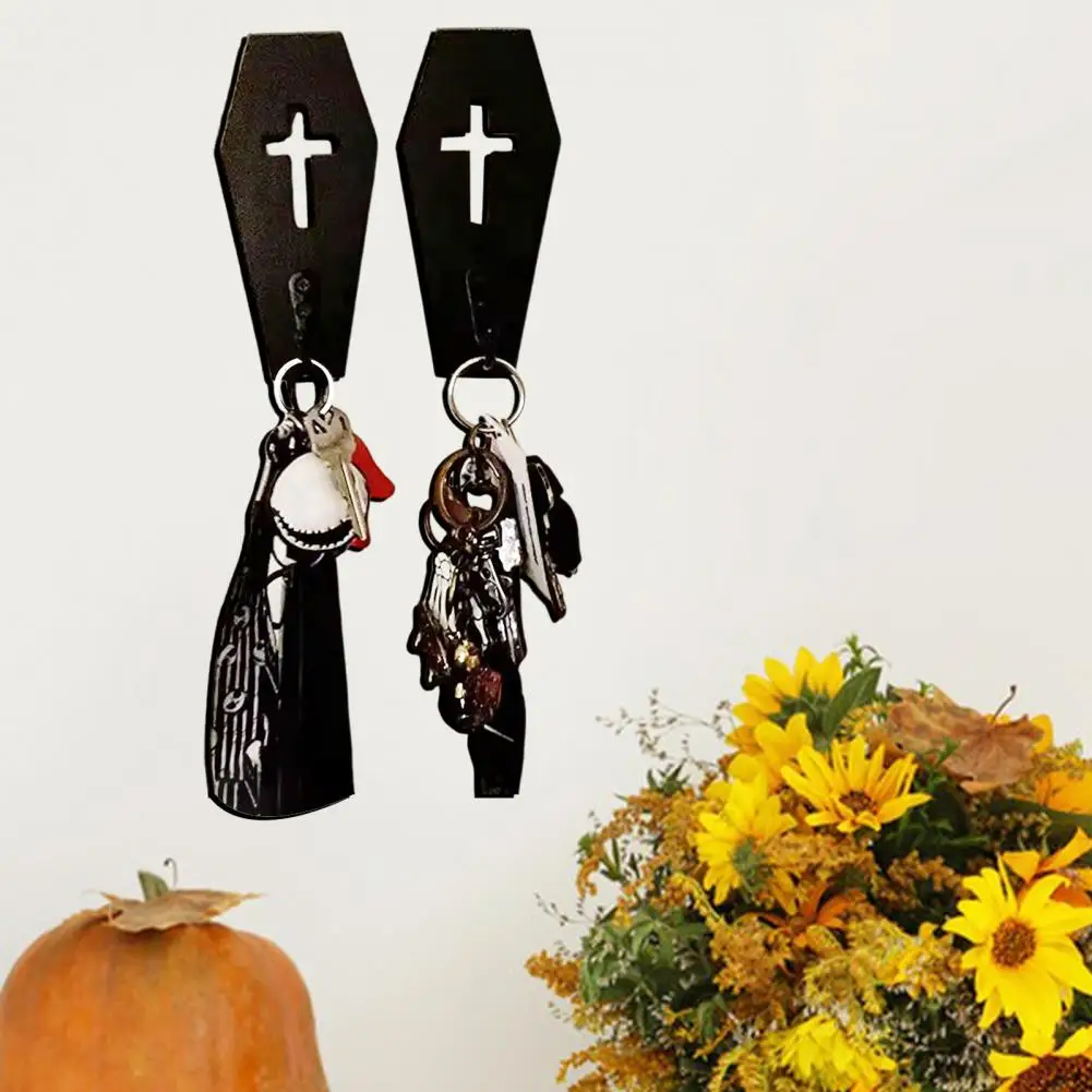 Room Decor Halloween Wall Hooks Set Spooky Decorative Key Holders with Strong Load-bearing Capacity Shapes for Home Decor Skull