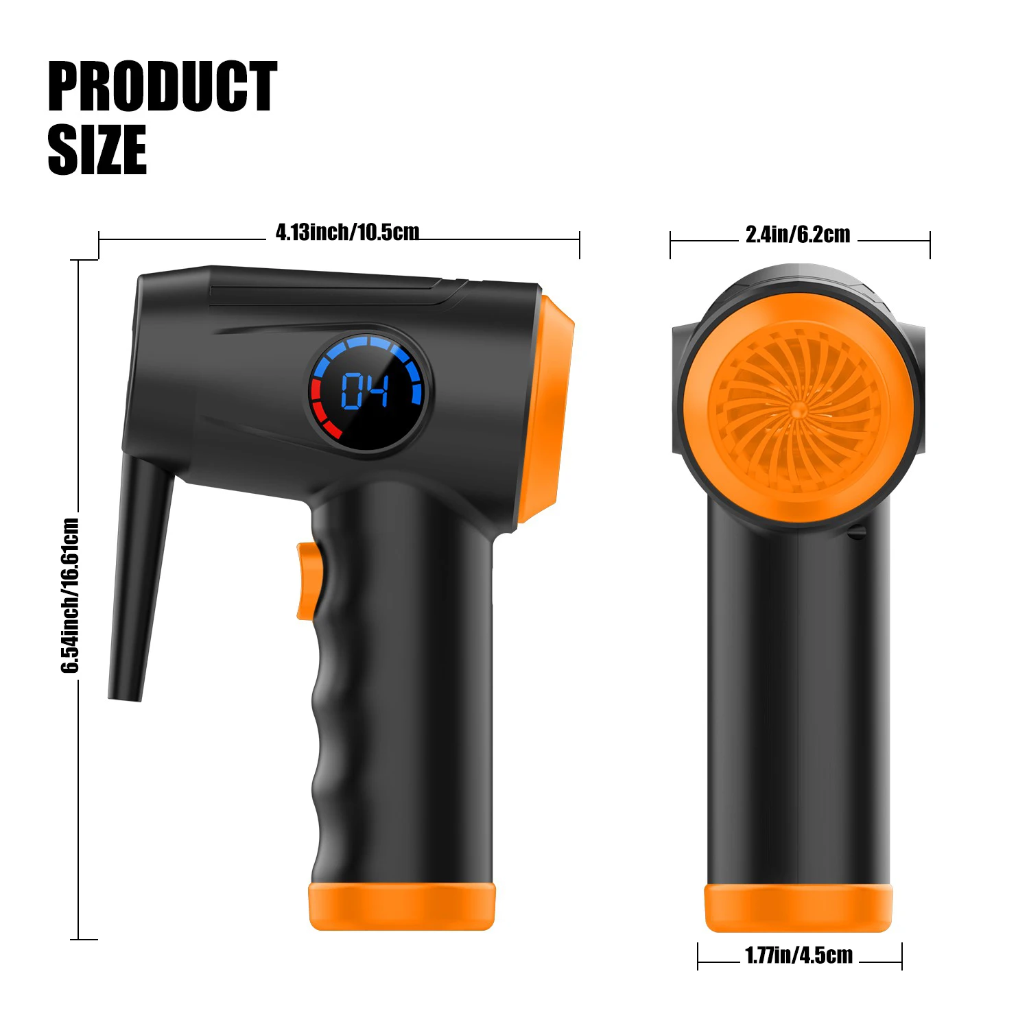 منفضة هواء مضغوطة 4 تروس مسدس هواء محمول للكمبيوتر، منفاخ هواء مضغوط لاسلكي، مع منفاخ أداة تنظيف LED