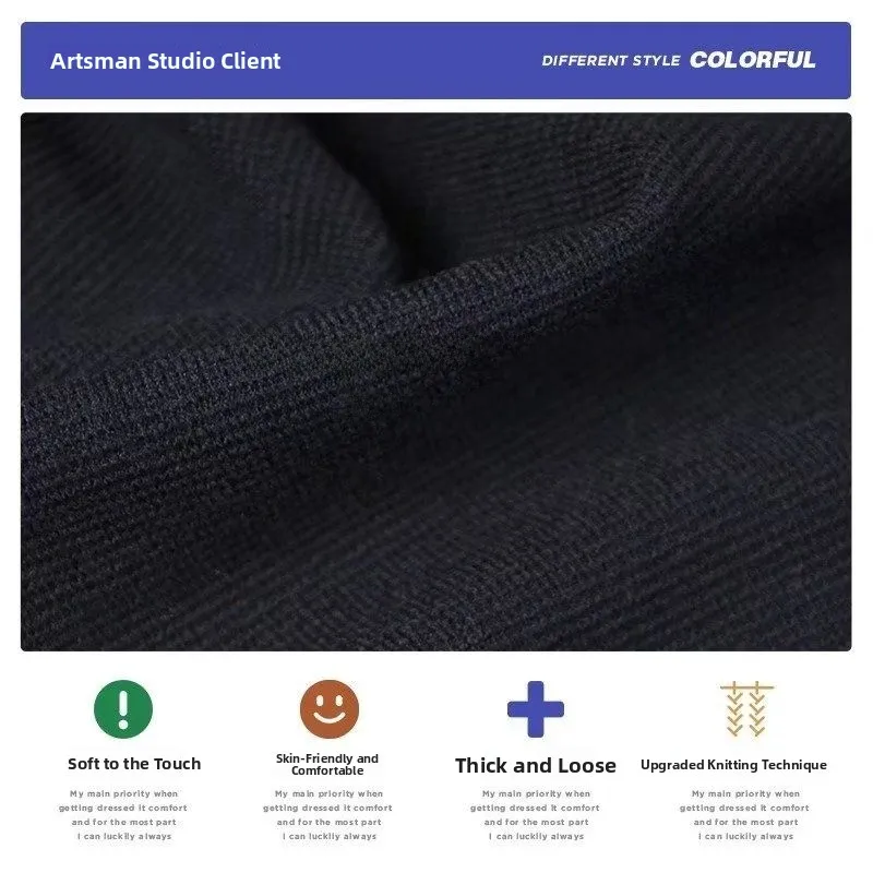 

Men's Thiened Autumn Winter Sweater Loose Korean Sle Faionable Lazy Knittedwear Winter Season Hong Kong Sle Outerwear