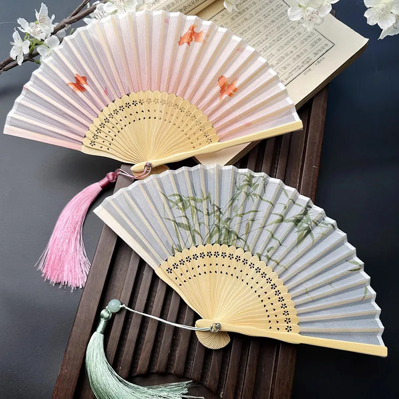 4.5 Inch Mini Bamboo Folding Fan 15cm Handheld Classic Chinese Fan Portable Compact Fan for Women Men Cosplay Anime Gift
