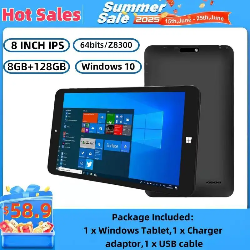 Hot Sales 64bit 8 INCH 4GB RAM 64GB ROM Mini Tablet PC Windows 10 Atom X5-Z8300 1280x800 Pixel WiFi Gift OTG Adapter