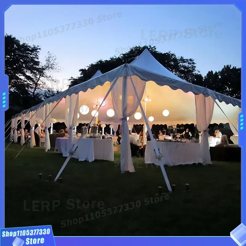 Haoteer P0016 30 sqm outdoor camping party wedding hut tent 4x8 size PVDF/PVC fabric, aluminum frame, weatherproof and - view 2