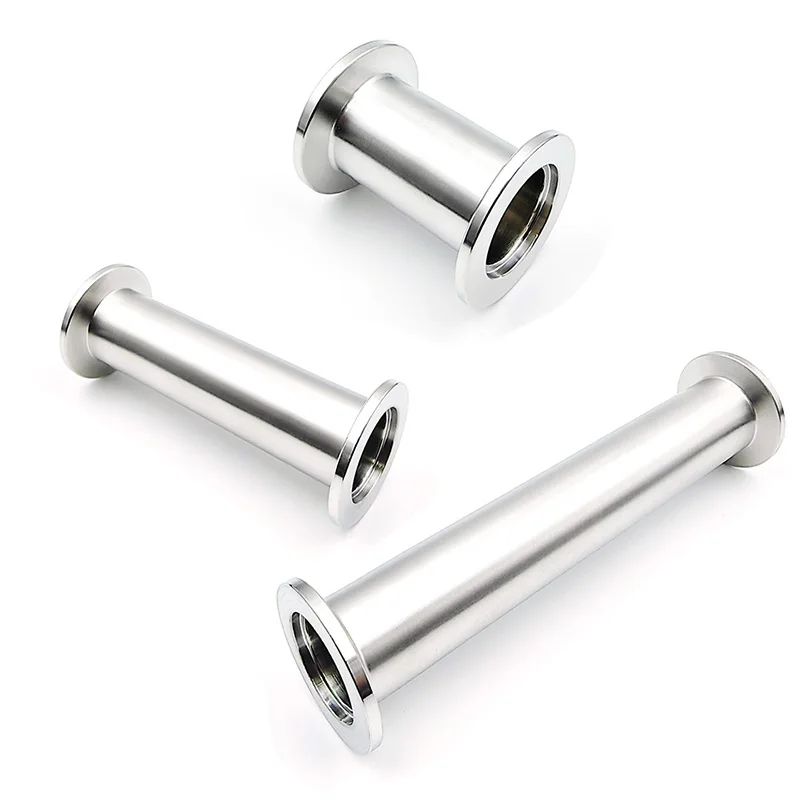 KF16 KF25 KF40 KF50 304 Stainless Steel Vacuum Flange Short Pipe Quick Fit Joint Adapter for Vacuum Pump System 40–200mm