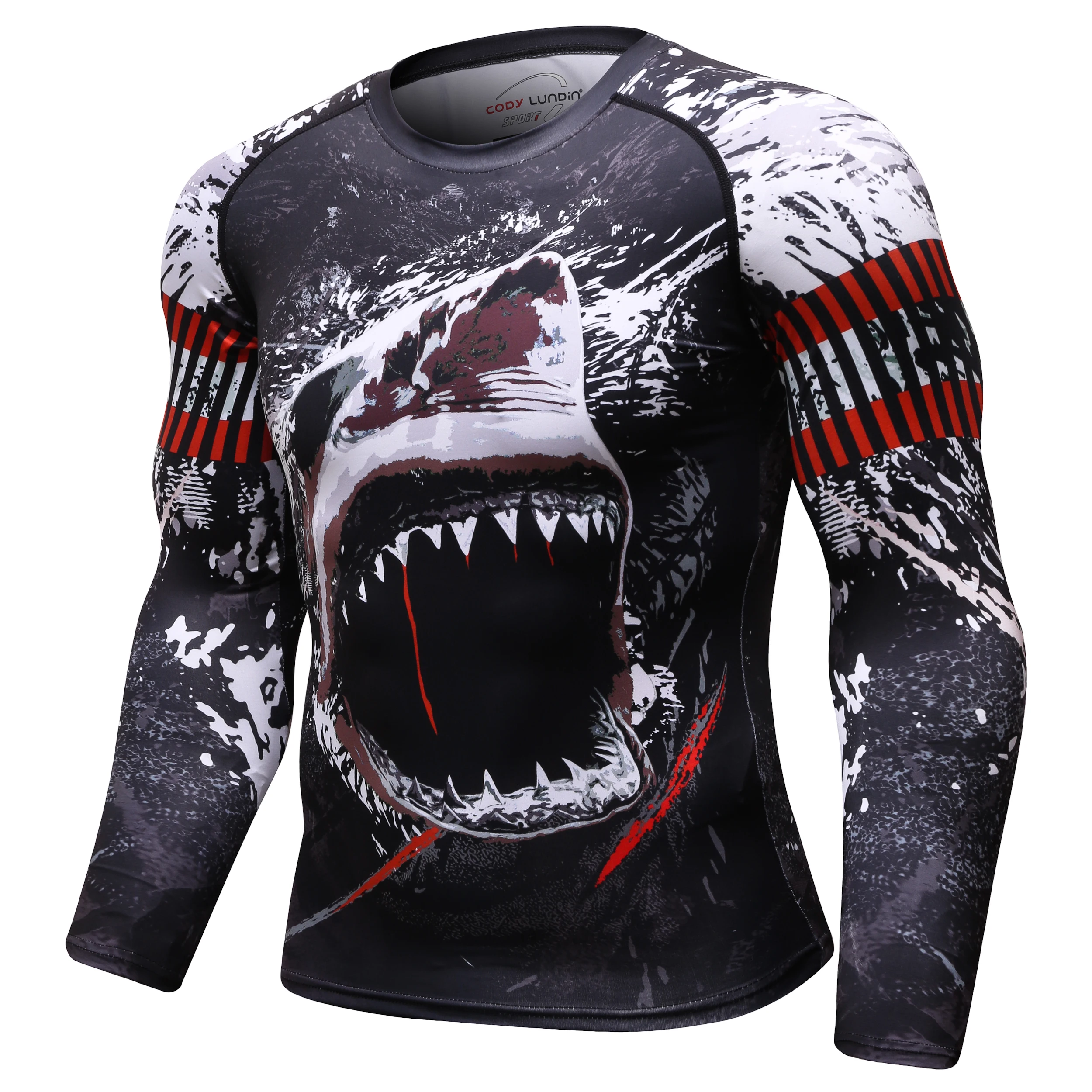 Cody Printed Animal MMA Rashguard Kimono Jiujitsu Man Wrestling Blouse Tattoo T-shirts for Men Compression Bjj Kickboxing Jersey