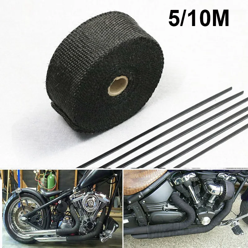 Motorcycle Exhaust Thermal Tape Muffler Insulation Fiberglass For KAWASAKI Z650 ZX9R NINJA 400 ZZR 600 VERSYS 650 Z900 KXF 250