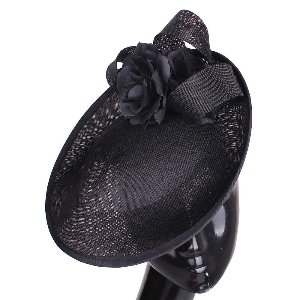 Ladies Big Deby Fascinators Hats Woman Marron Headpieces Flower Women Elegant Chapeau Cap Wedding Event Party Hair Accessories view 2
