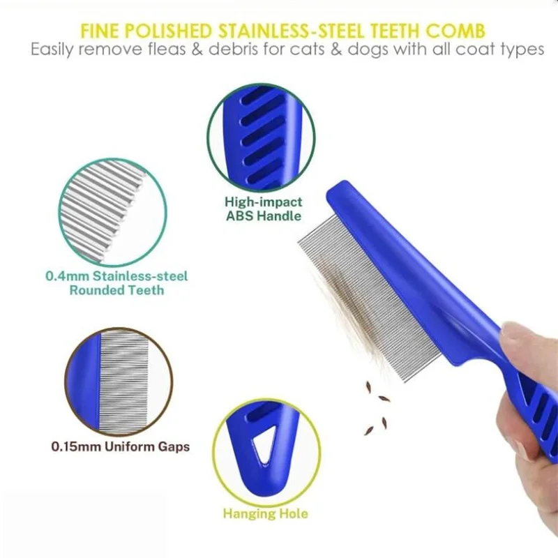 Set 4 Buah Sisir Hewan Peliharaan Sikat Deshedding Pijat Bersih untuk Anjing Kucing Kutu Kontrol Produk Perawan Rambut Sikat Jas Hujan Anjing