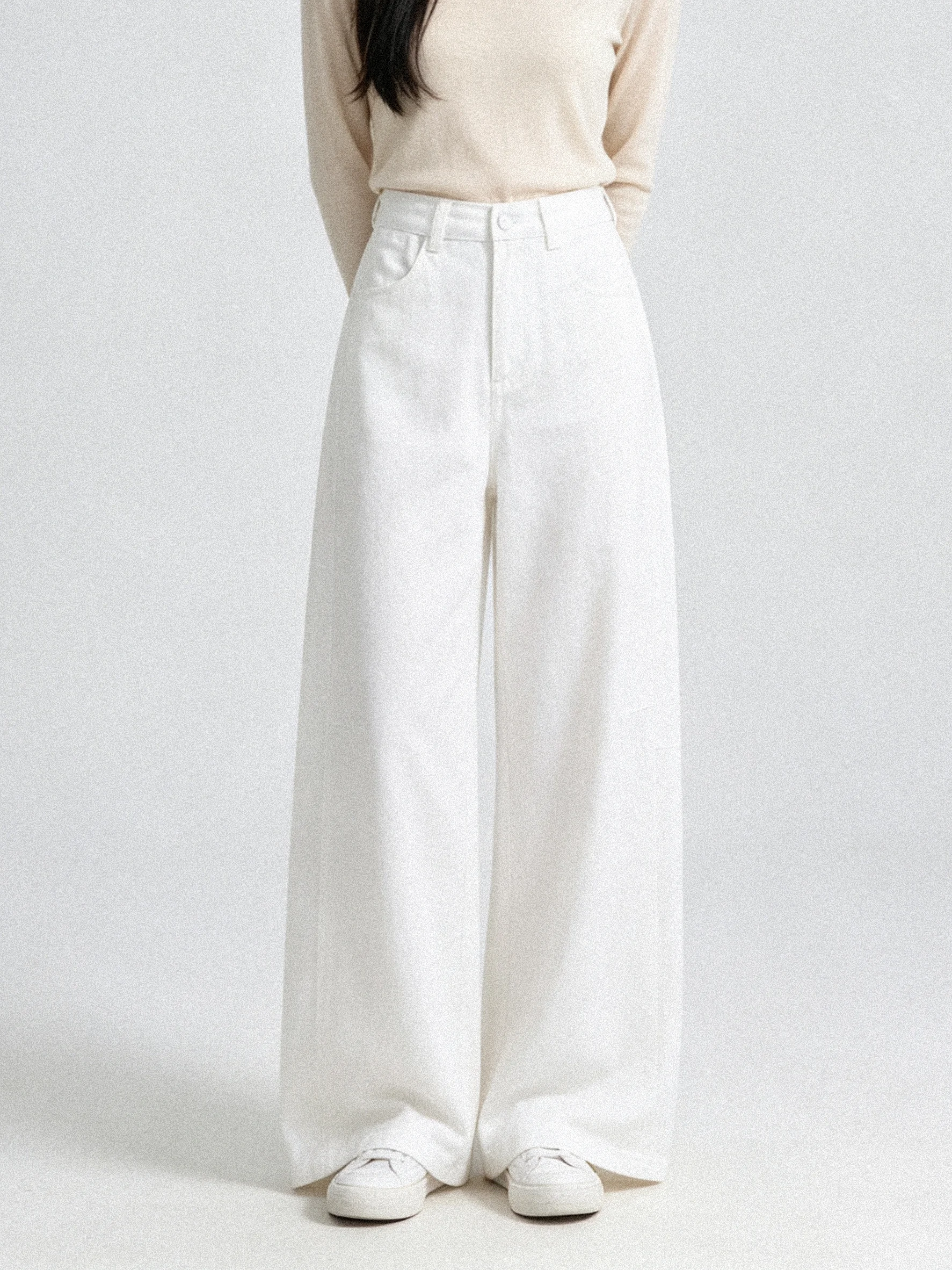Ladies' Korean Style High Waist Wide Leg Pants Casual Draped Suit Pants Breathable Early Autumn Fashion Loose Fit Trousers