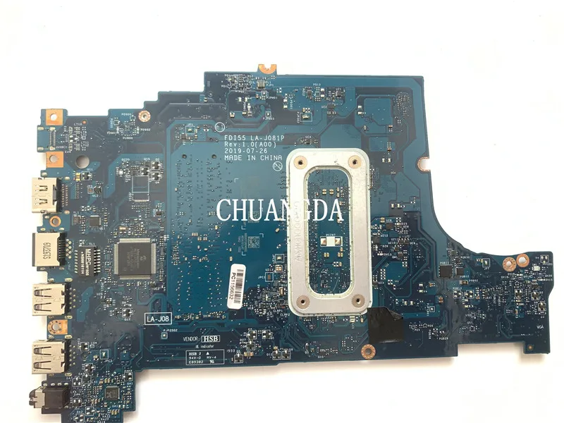 Imagem -02 - Placa-mãe para Dell Inspiron 5593 Computador Portátil Mainboard com I5-i7 Cpu i3 0pykxn Cn0pykxn Trabalhando La-j081p