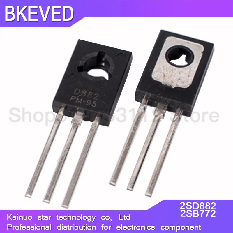 20PCS 2SD882 2SB772 TO-126 ( 10PCS D882 + 10PCS B772 ) TO126 IC new and original