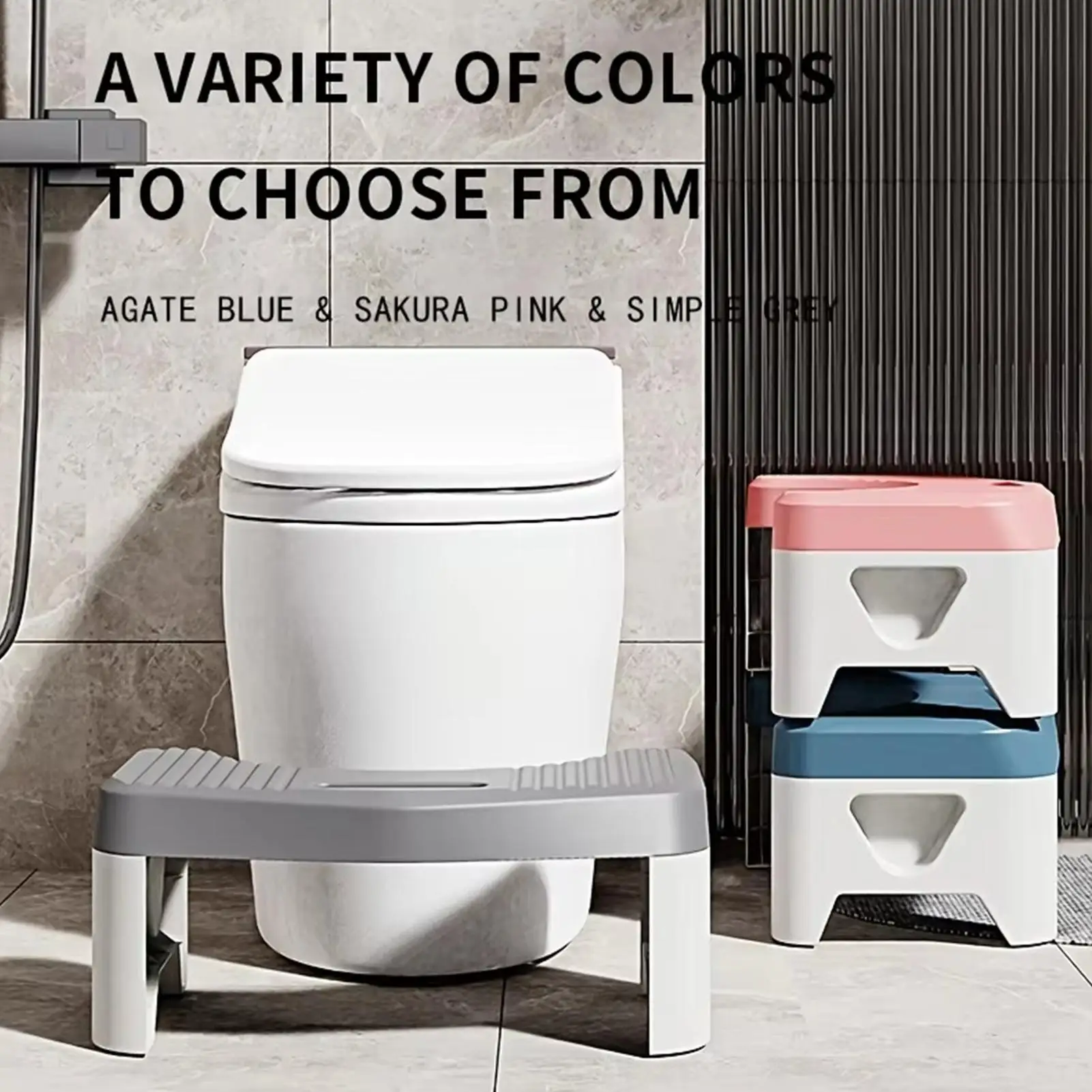 Poop Stool For Bathroom 6.6Inch Height Non-Slip Thick Heavy Duty Footrest Potty Stool For Kids Adults Seniors Pooping Squatting