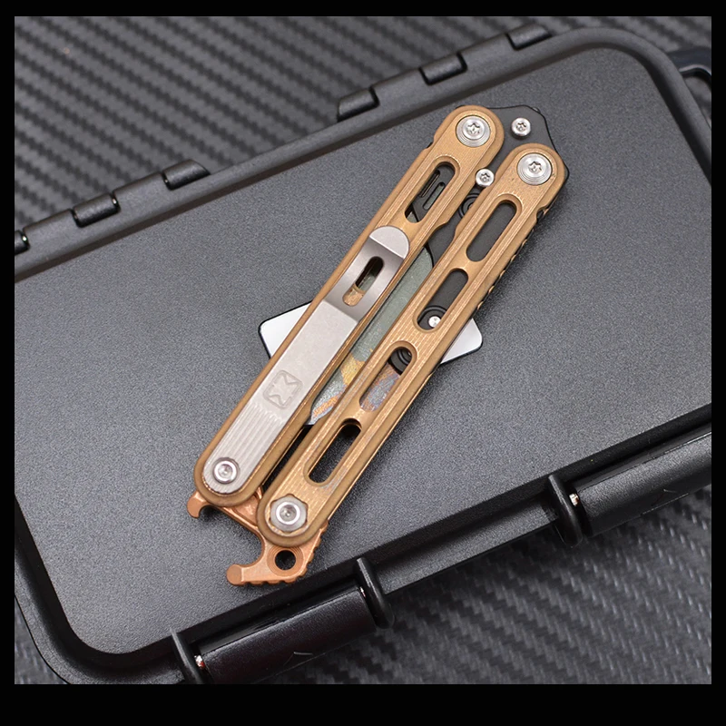 Moyeworks EDC Exercise Knife Aluminum Bronze Titanium Alloy Utility Knife Upgrade Perfect Fit For Human Body Design