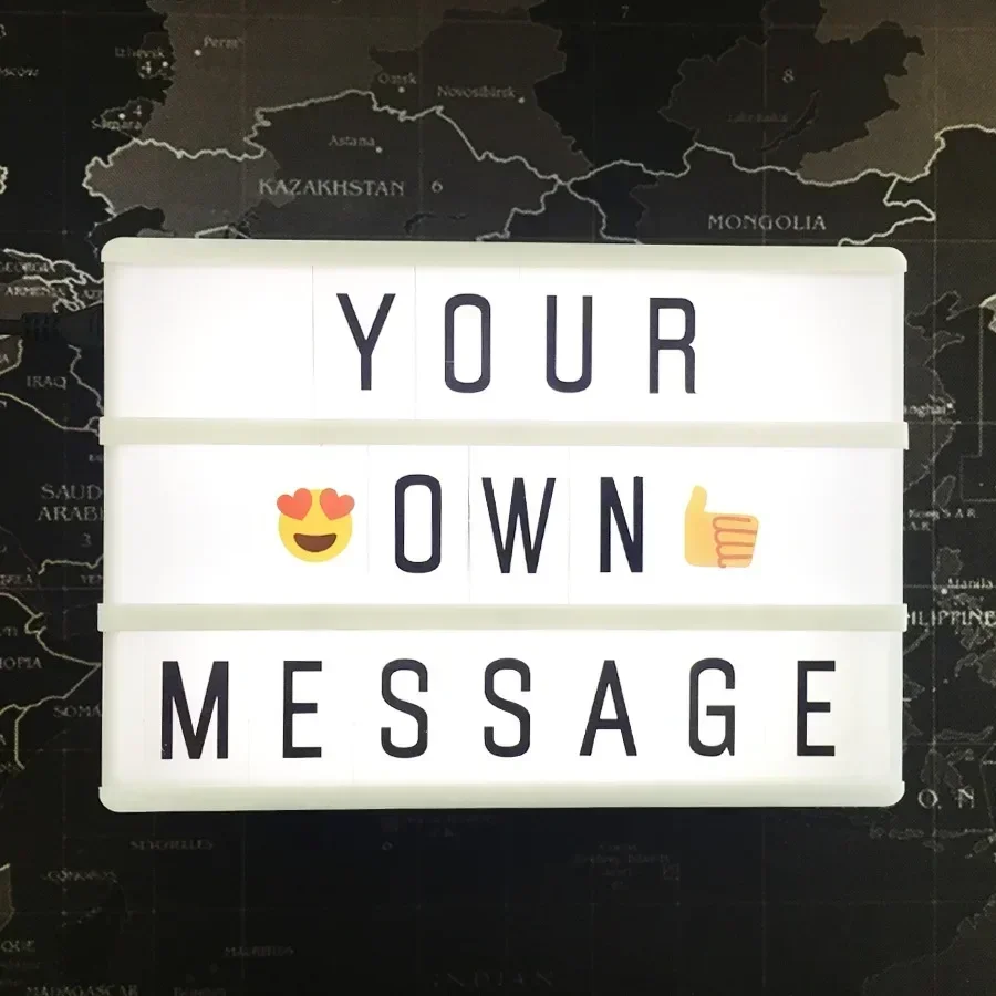 A4 LED Letter Light กล่องตัวอักษร DIY Creative Night ไฟแบตเตอรี่ Lightbox