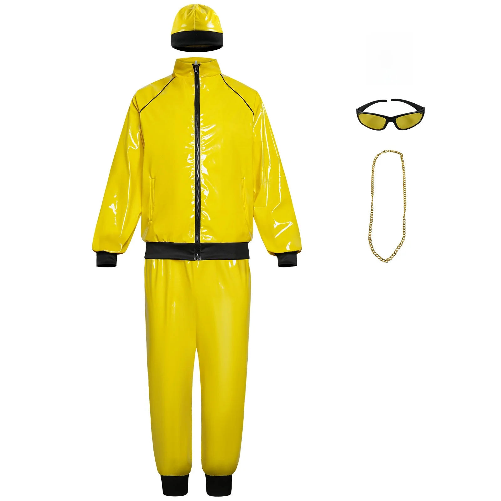 

Halloween Cosplay Retro Disco Patent Leather Bright Surface Costume Stage Performance Anime Character Role Play Women's Wear