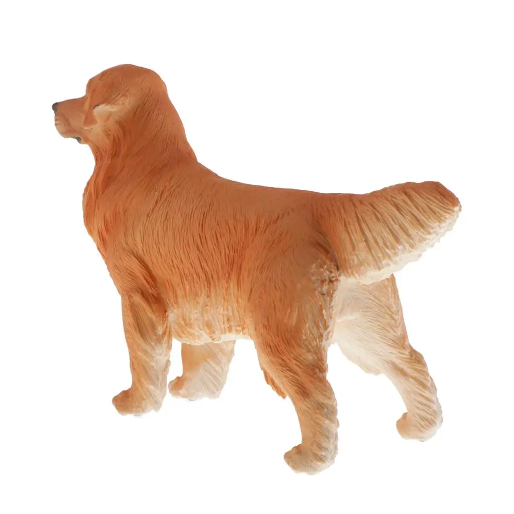 Plastic Animal Model Decor Toy Golden Retriever Dog Collectible for Kids Early Education and Home Display