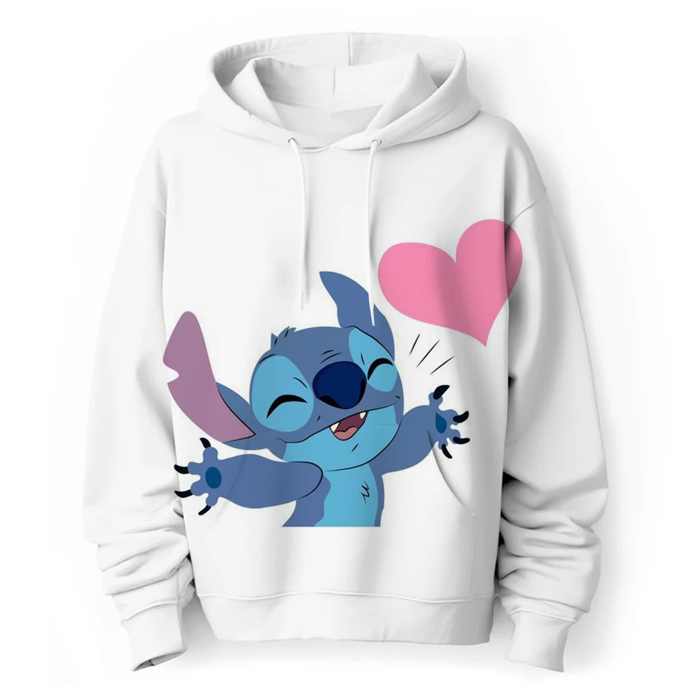 Stitch Iong-sleeved Sweatshirt For Girls Merry Christmas Autumn Thin Round Neck Sweatshirt Anime Cartoon Joint Fashion Trend Top