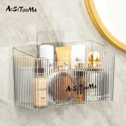 YTC Bathroom Wall-mounted Storage Box Toiletries Counter Perforation-free Storage Shelf Bathroom Wall-mounted Storage Box