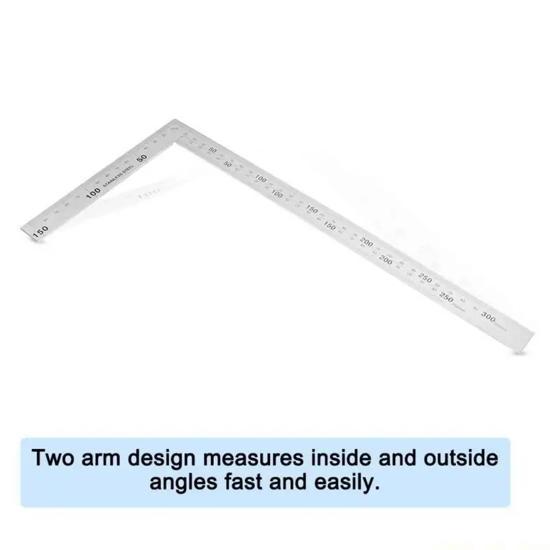 A2BE L Right Angles Ruler 1.2 mm Thickness Layout Template Tool Universal Framing Square Ruler Stainless Measure Ruler