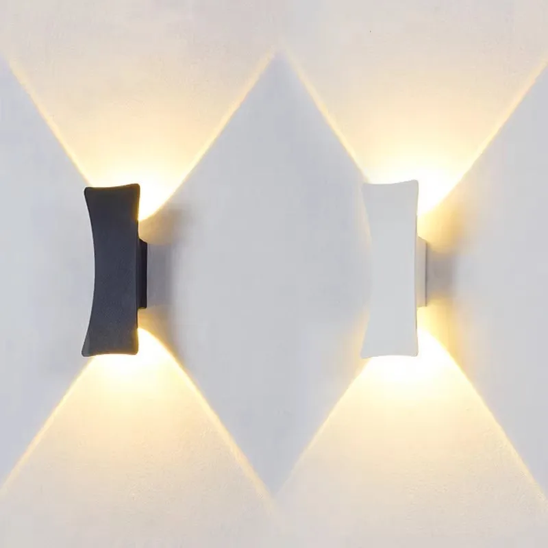 Outdoor Wall Lights Exterior Wall Waterproof Lamp Aluminum Lamp White and Black Body Lamp Courtyard Entrance Wall Lamp Fixture