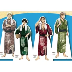 Anime Levi Ackerman Action Figure Doll Eren Jaeger Erwin Smith Acrylic Stand Model Plate Bathrobe Cosplay Toy for Gift