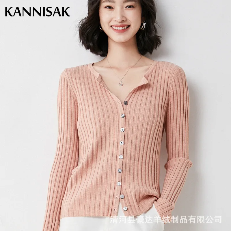 Autumn Winter Women\'s Cardigans O-neck Single Breasted Slim Knitted Tops Solid Korean Cardigan Femme Knitwear Brown Pink Sweater