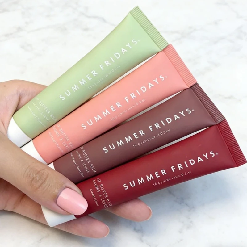 Balm Labial Summer Fridays Hidratante com Brilho Espelhado, Batom com Aroma de Baunilha, Açúcar Rosa e Bolo de Goiaba