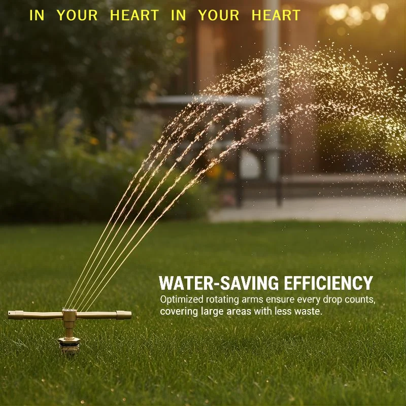 【X】2 Arm Rotating Brass Nozzle Sprinkler Reliable Automatic Watering for Patio Lawn Farm Durable Brass Material Long Life