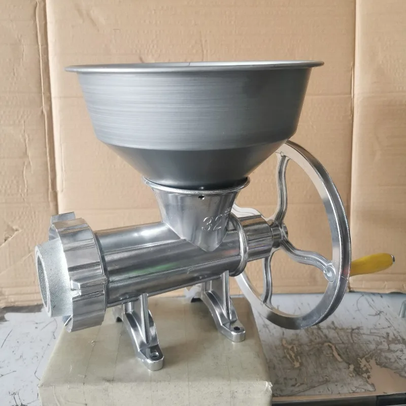 Manual Meat Grinder No.32, Aluminum Mincer for Home/Commercial, Grinds Chicken Bone & Sticky Rice