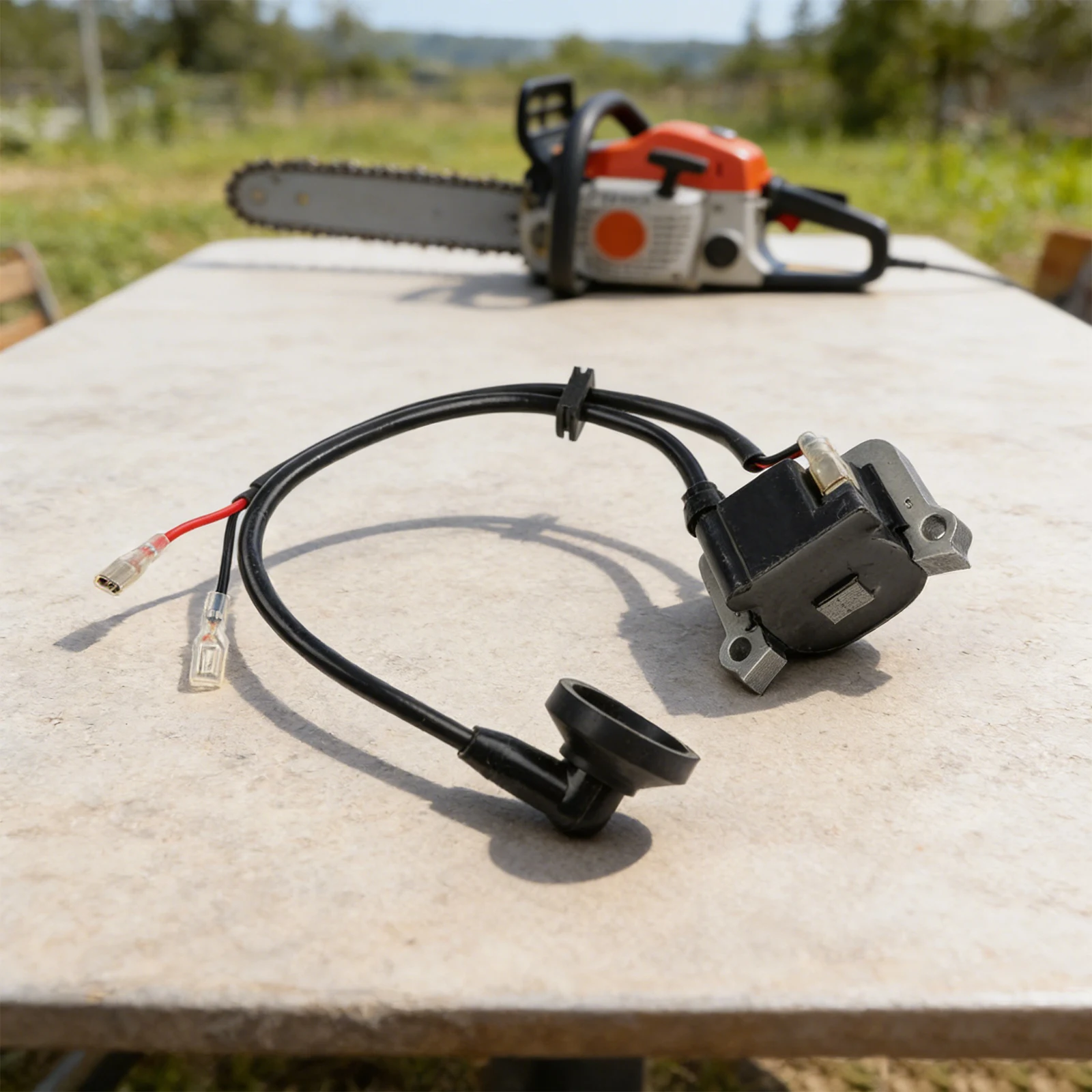 

Катушка зажигания для культиватора Eskimo 300472, двигатель MC43 43cc, модель PE140F110, подходит для культиваторов и мотоблоков DP10P и E43.