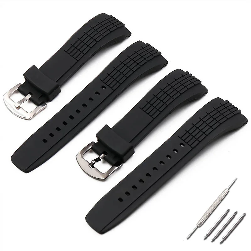 إكسسوارات حزام ساعة مطاطي للرجال 26 ملم متوافقة مع حزام ساعة Seiko VELATURA SRH SPC007 مشبك معصم من السيليكون للنساء #1