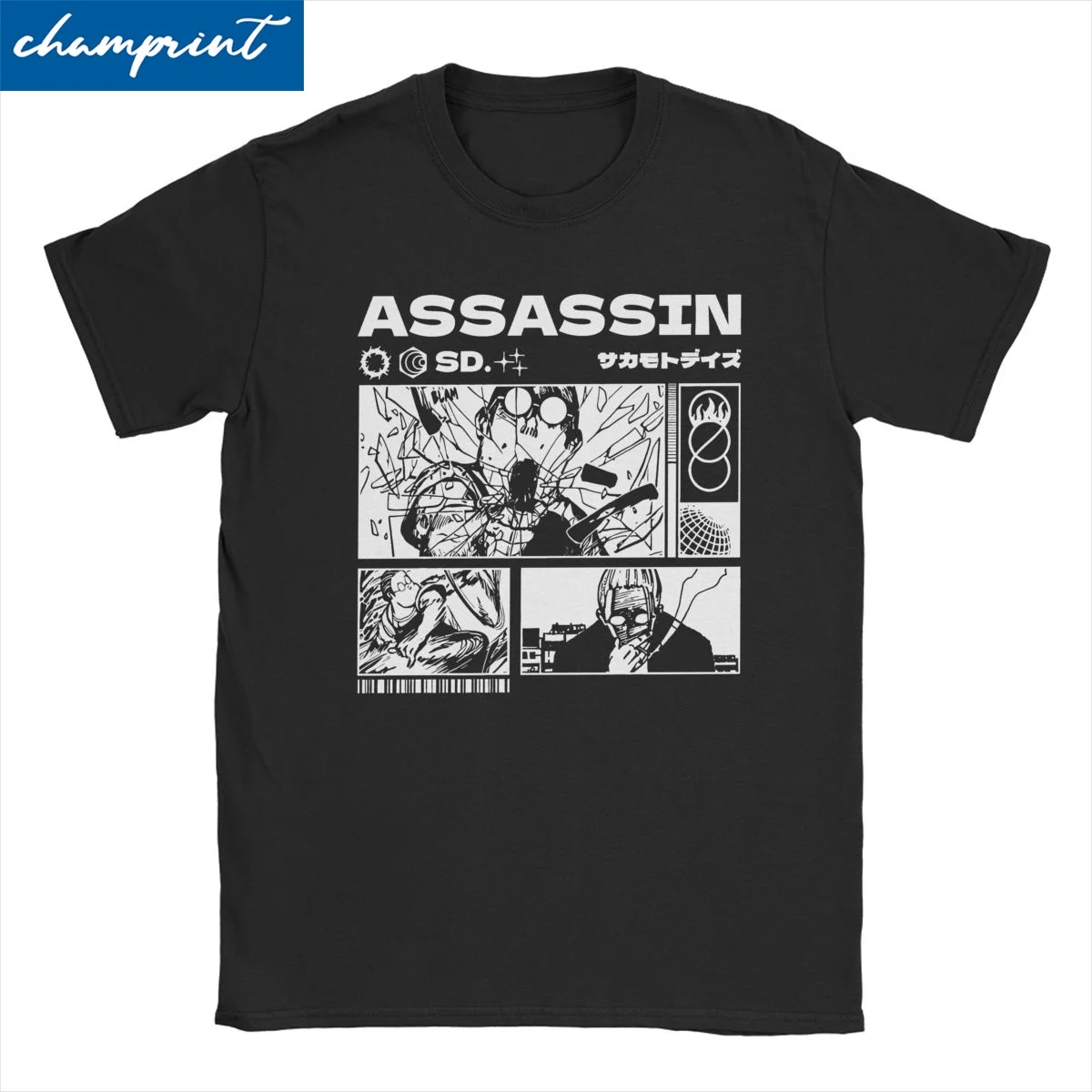 Men Women's Assassin Sakamoto Days Manga Anime T Shirt Pure Cotton Clothing Vintage Round Neck Tees Plus Size T-Shirt