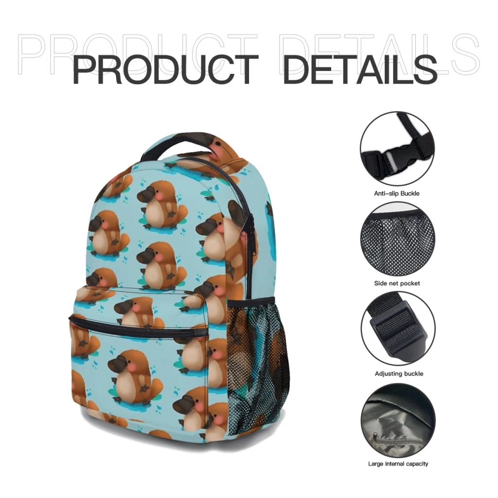 Platypus Mochila Impermeável de Alta Capacidade para Meninas, Nova Moda Feminina, Mochilas Escolares Infantis, Laptop na Moda, Faculdade, 17"  