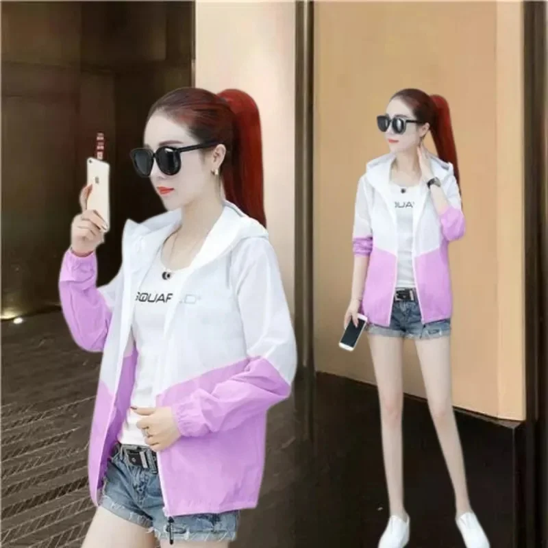 Odzież Kurtki Letnie damskie wiatrówki Szybkoschnąca wodoodporna koszulka rowerowa z filtrem przeciwsłonecznym Lekka, oddychająca