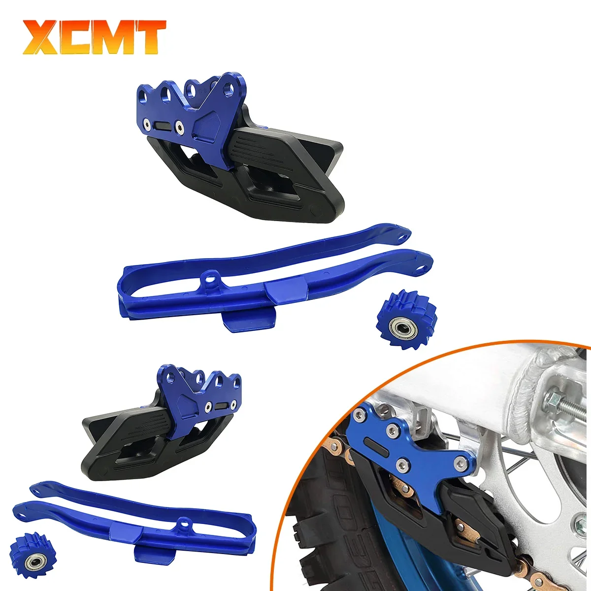 Chain Slider Swingarm Guide Lower Rolle＆Chian Guide Guard KitS For YAMAHA YZ125 YZ250 YZ250F YZ450F 250F YZ250X WR250F WR450F