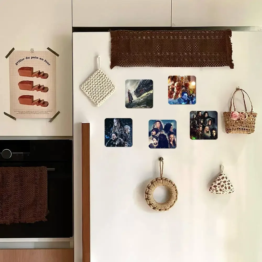 لعبة T-Thrones 1 قطعة مغناطيس الثلاجة شخصية المغناطيسي دائم البلاستيك مربع صورة سطح مغناطيس الثلاجة