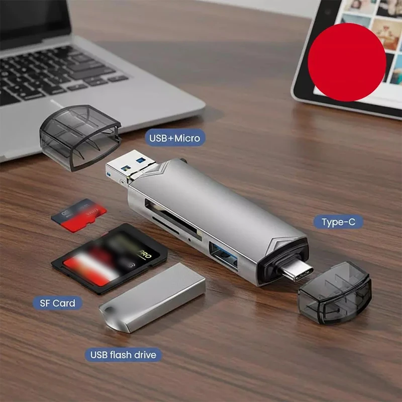 6 In 1 USB Typ-C Adapter TF SD Memory Card Reader OTG USB C Card Connector For iPhone 16 15 Pro Max Plus For Samsung Adapter view 4