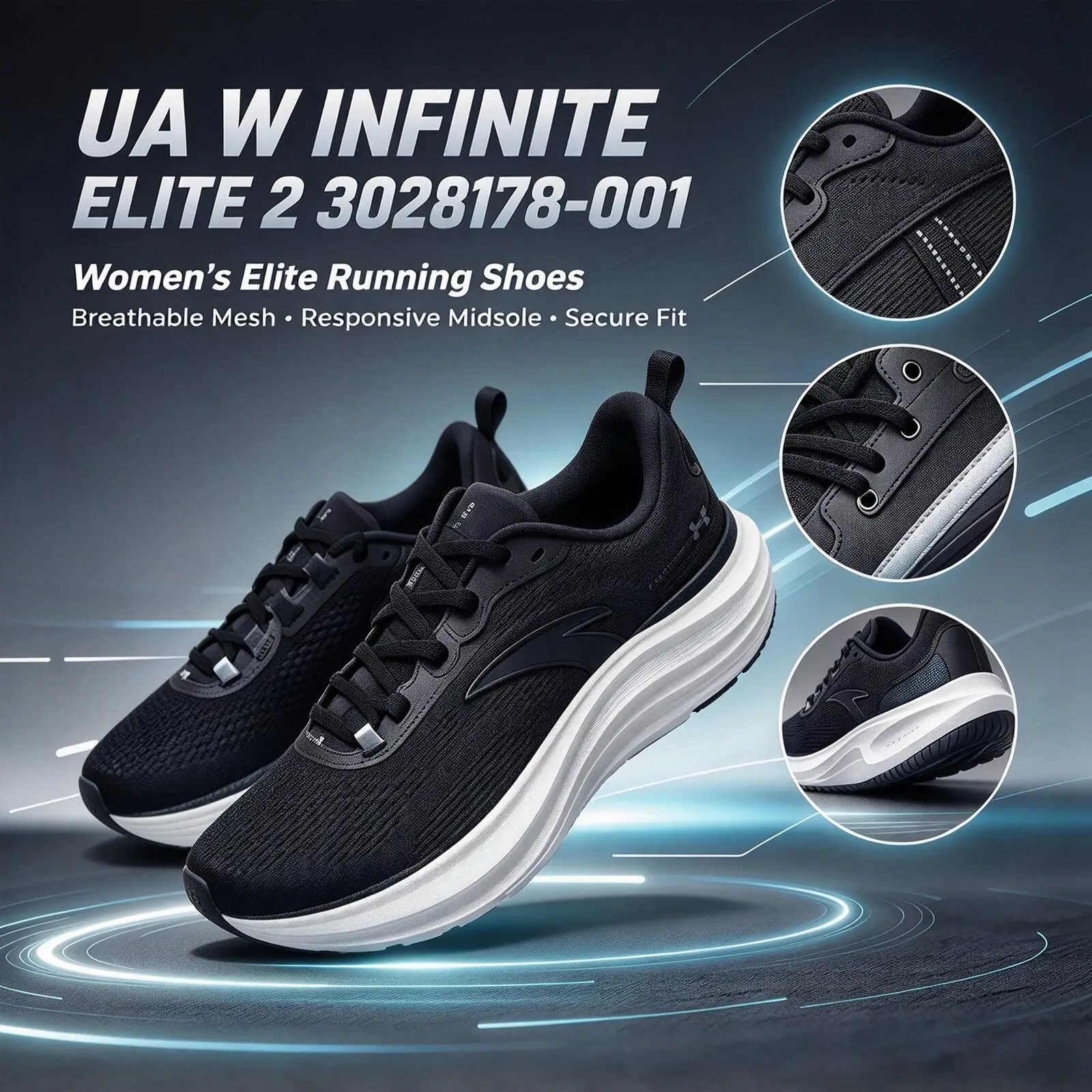Under Armour Infinite Elite 2 3028178-001 Running Shoes Road Jogging Sneakers Athletic Training Footwear