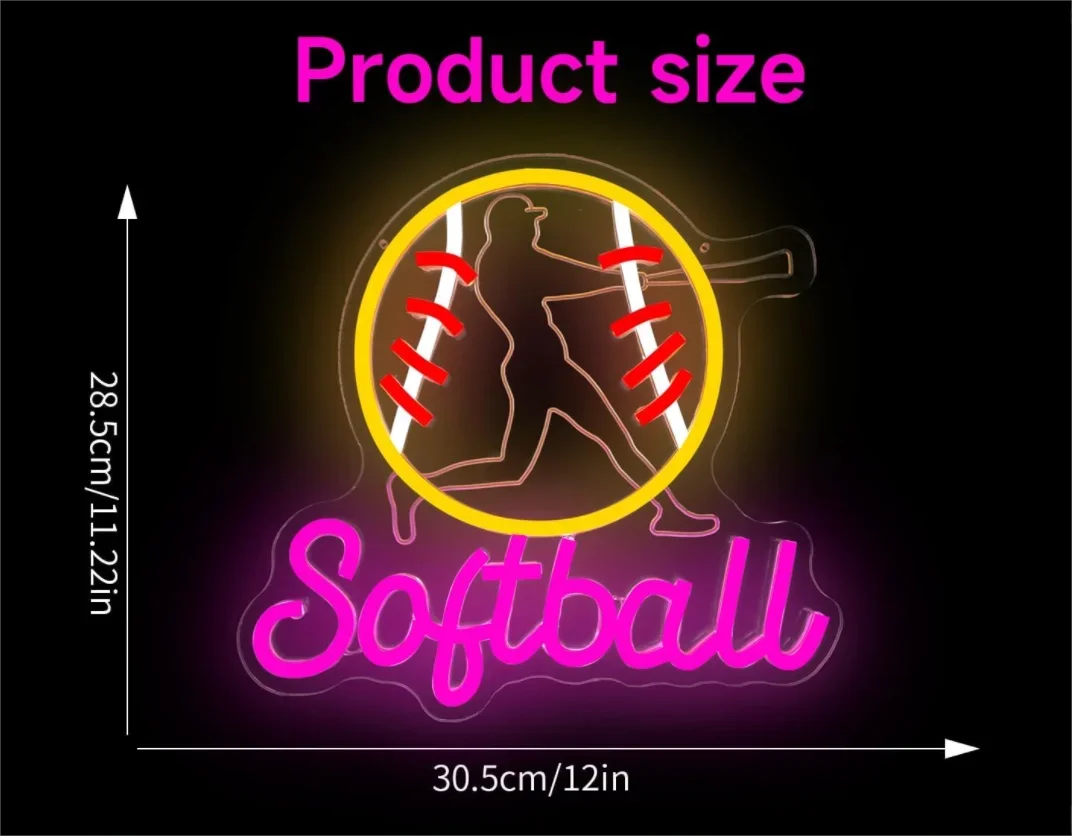 أفضل 10 شعار رياضي للكرة اللينة مخصص LED أضواء النيون للإعلان الداخلي والخارجي لتزيين حانات الزفاف #2