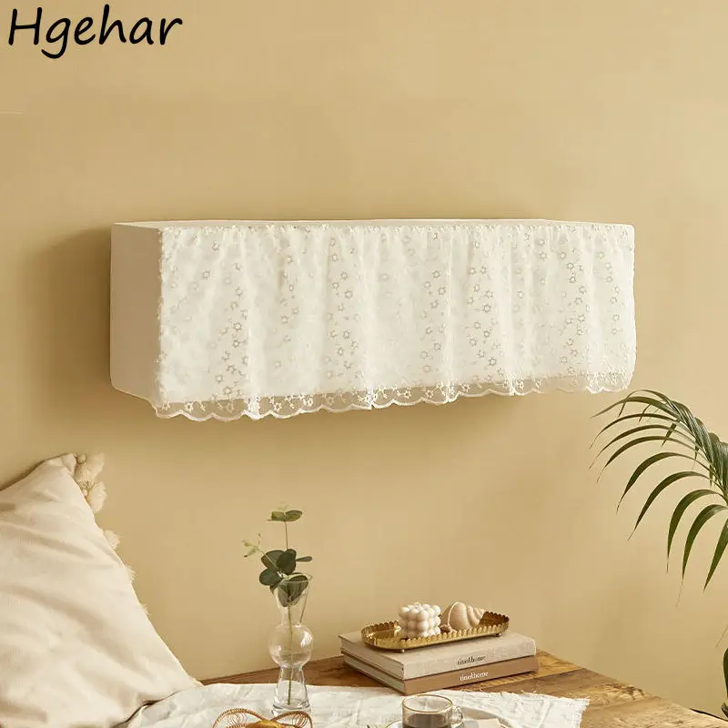 White Lace Air Conditioner Dust Covers Korean Style All-inclusive Wall Mounted  Conditioning Cover Household Easy Cleaning