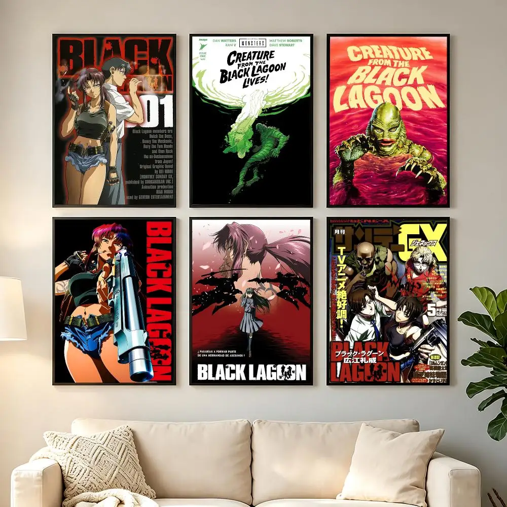 anime Black Lagoon Poster Poster HD Printing Comfortable and Fresh Style Wall Art Home Decor Living Room Cafe Gift