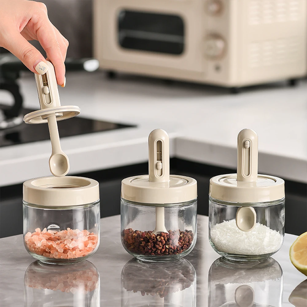 Telescopic Seasoning Jar Pepper Salt Spice Sugar Seasoning Bottle Sealed Salt Jar Household Kitchen Seasoning Bottle Leak-proof