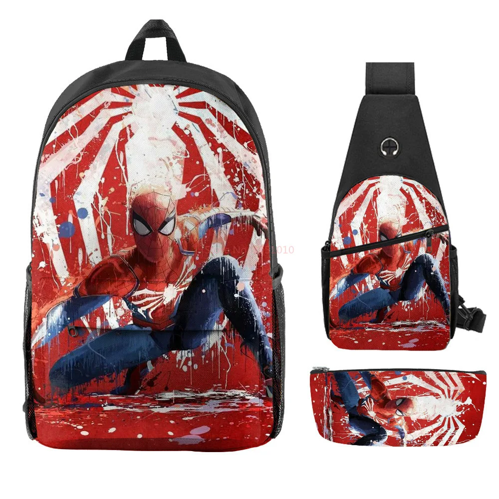 Sac à dos de dessin animé Spider Man, sac à dos étudiant Anime, grande capacité, charge réduite, 2024