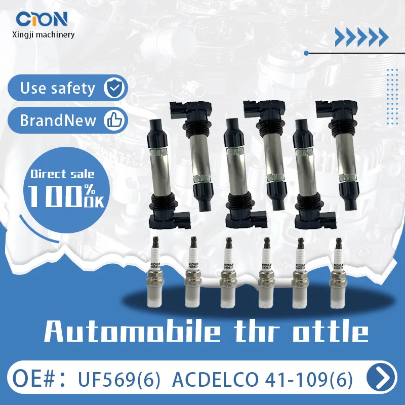 

Запчасти XingJi, комплект автомобильной катушки зажигания (6 + 6) UF569 и ACDELCO 41-109 для AC Delco GMC Chevrolet