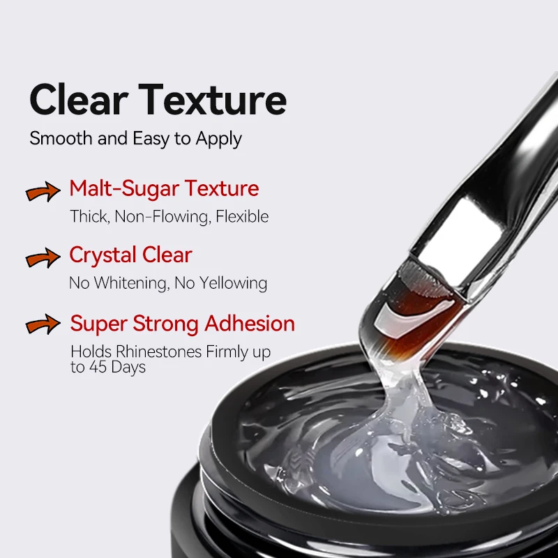 UR SUGAR 15 ml, kein Abwischen, Strass-Gel für Nägel, Superkleber, kein Abwischen, Nagel-Edelsteinkleber für Nagelkristalle, Perlen, Diamanten, Aufkleber, 3D