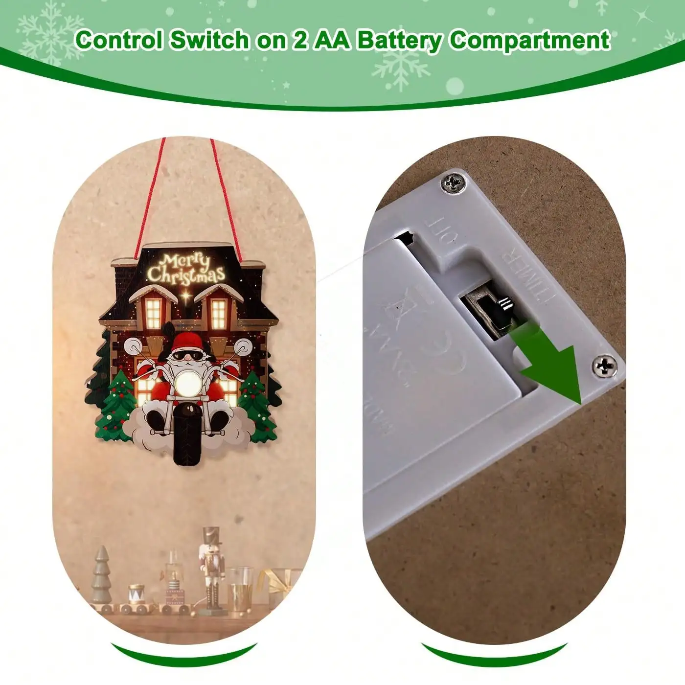 2024 Christmas Countdown Wooden Advent Calendar - Reusable Light-Up Santa Decor, Festive Kids' Gift for Home Desk