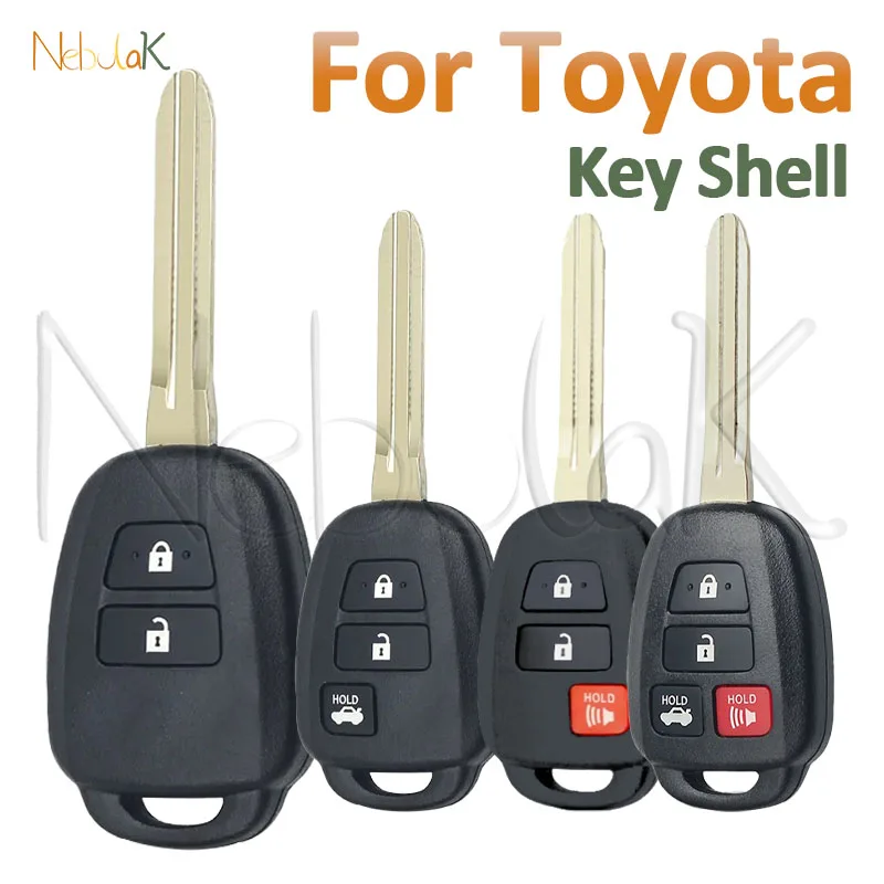 Remote Car Key Shell Case for Toyota Camry Prius Highlander Corolla Yaris Tacoma RAV4 Tundra TOY43 2/3/4 Buttons Housing Cover