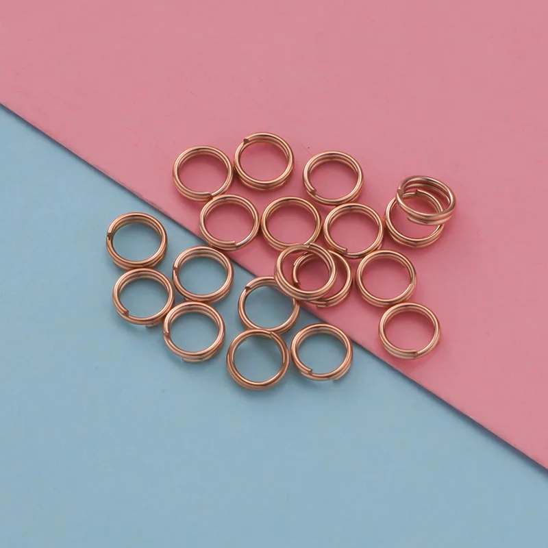 10Pcs 6mm 304 Stainless Steel Keyrings Round Flat Line Key Holder Rings Split Rings for DIY Keychain Clasps Jewelry Making